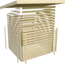 Schéma éclaté d'un abri de jardin en bois