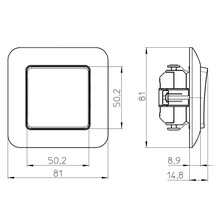 Schéma technique d'un interrupteur avec indications de dimensions