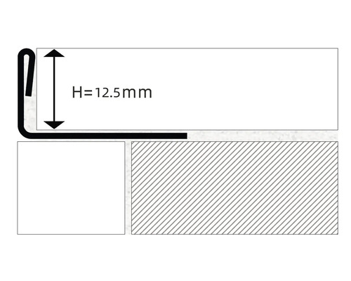 Schema eines Profils mit einer Höhe von 12,5 Millimeter.