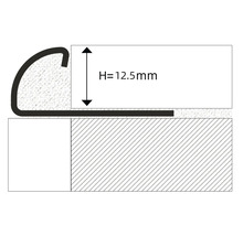 Illustration d'un profilé d'arrêt de marche d'escalier d'une hauteur de 12,5 mm.