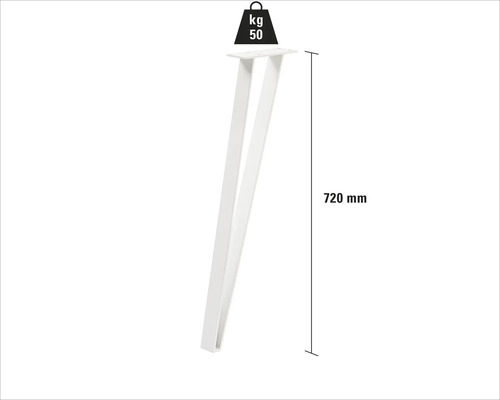 Pied de table en métal, 720 mm de haut, capacité de charge 50 kg