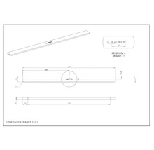 Dessin technique d'un produit Laufen avec des mesures