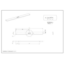 Dessin technique d'un produit Laufen avec des mesures