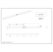 Dessin technique d'un produit Laufen avec dimensions