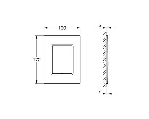Dessin technique d'une plaque de commande avec dimensions
