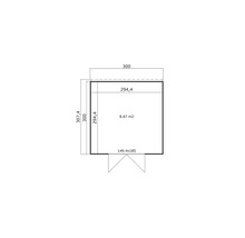 Plan d'un abri de jardin avec des dimensions