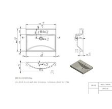 Schéma technique d'un lavabo avec indication des dimensions