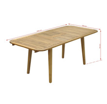 Table de jardin rectangulaire en bois mesurant 2000 mm sur 900 mm et d'une hauteur de 765 mm