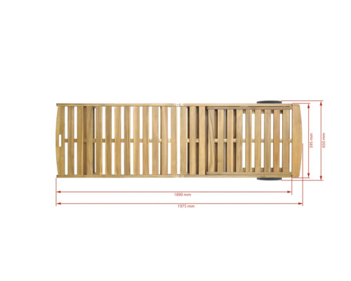 Abmessungen einer Holzliege mit Rädern