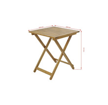 Table pliante carrée en bois, plateau de table 600 mm x 600 mm, 720 mm de haut