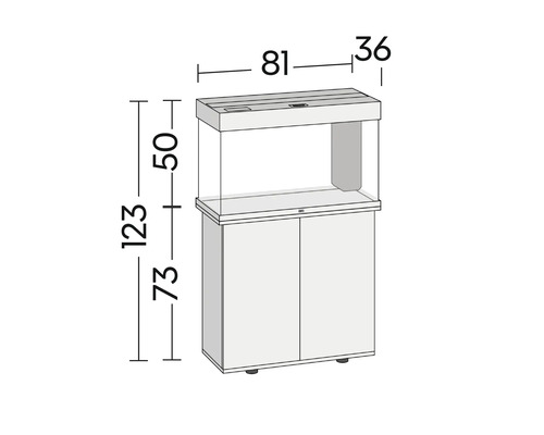 Abmessungen eines Aquariums mit Unterschrank