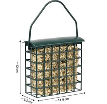 Vogelhaus mit Erdnüssen, Gitterstruktur und Aufhängevorrichtung