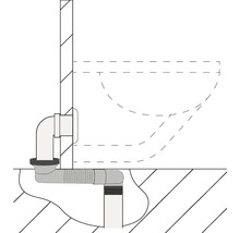 Illustration einer Toilette mit Abwasseranschluss