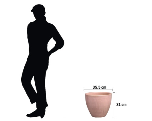 Pot de fleurs mesurant 35,5 cm de large et 31 cm de haut