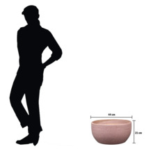 Pflanzschale mit Größenangaben und Silhouettenvergleich