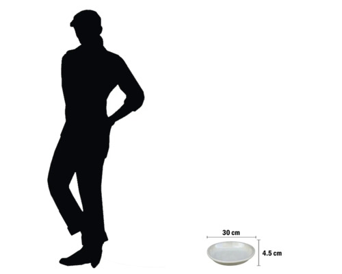 Pflanzgefäß mit den Maßen 30 Zentimeter mal 4,5 Zentimeter zur Darstellung der Größenverhältnisse