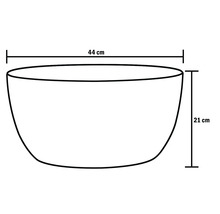 Schéma d'un bol mesurant 44 cm de large et 21 cm de haut