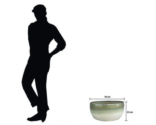 Pot de fleurs avec des dimensions de 44 cm sur 21 cm