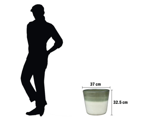 Keramik Pflanztopf, 37 mal 32,5 Zentimeter