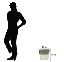 Pot de fleurs avec des dimensions de 29 cm sur 26 cm