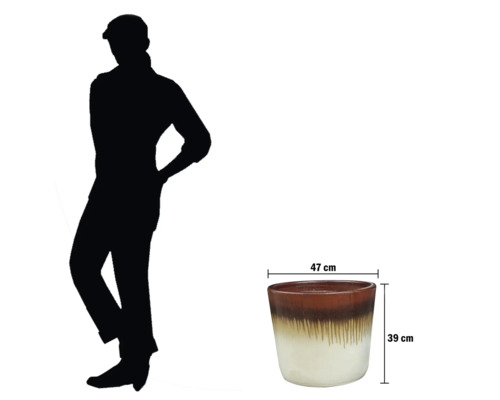 Pot de fleurs mesurant 47 sur 39 centimètres pour une utilisation dans le jardin