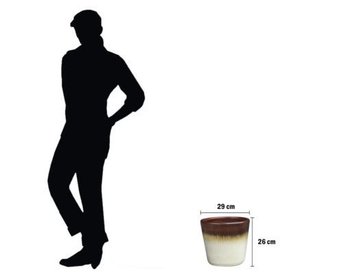 Keramik Blumentopf mit den Maßen 29 Zentimeter mal 26 Zentimeter