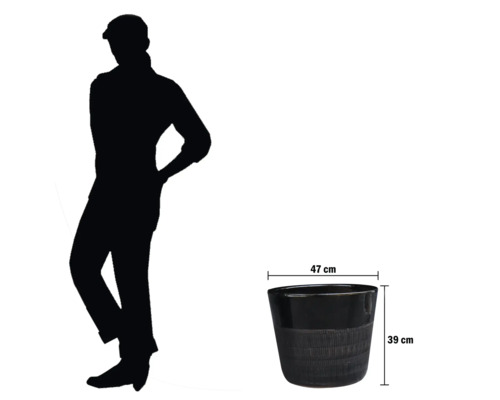 Blumentopf mit den Maßen 47 Zentimeter mal 39 Zentimeter