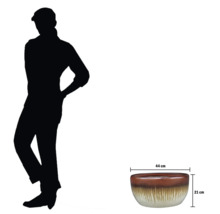 Pot de fleurs en céramique, 44 cm de large et 21 cm de haut.