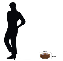 Soucoupe marron, 30 cm de diamètre et 4,5 cm de hauteur