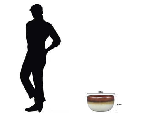 Keramik Pflanzgefäß mit den Maßen 34 cm mal 17 cm