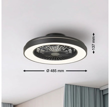 Ventilateur de plafond avec éclairage et dimensions de 485 mm de diamètre et 137 mm de hauteur