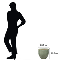 Pflanzgefäß mit Größenangabe 26,5 cm und 25,5 cm