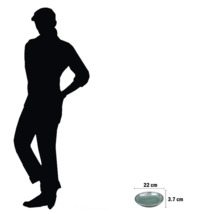 Dimensions d'une assiette en céramique : 22 centimètres de diamètre et 3,7 centimètres de hauteur.