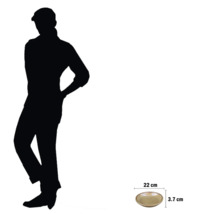 Plat décoratif mesurant 22 centimètres sur 3,7 centimètres.