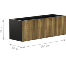 Jardinière avec revêtement en bois, 150 x 50 x 50 centimètres