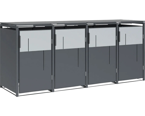 Mülltonnenbox für vier Mülltonnen mit Türen