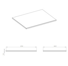 Waschtischplatte mit den Maßen 606 x 460 x 15 Millimeter
