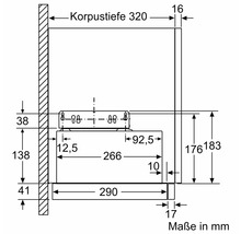 Maße des Produkts in Millimeter