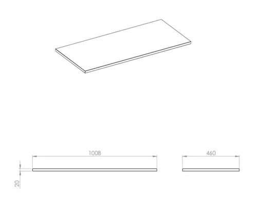 Dessin d'un plan de toilette avec dimensions