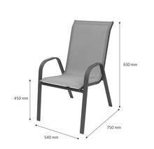Chaise de jardin avec accoudoirs et dimensions
