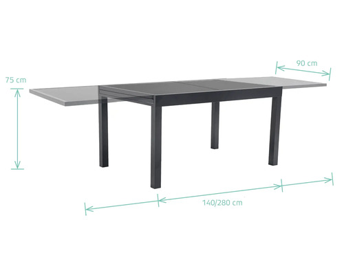 Table de jardin extensible avec dimensions