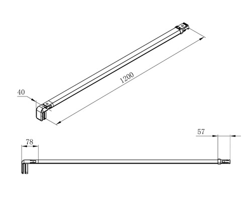 Dessin technique d'un système de rampe avec dimensions