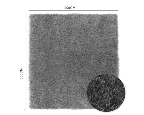 Tapis gris de 200 cm sur 300 cm.