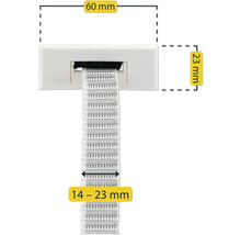 Bande d'étanchéité avec des dimensions de 60 mm x 23 mm et une largeur de 14 à 23 mm