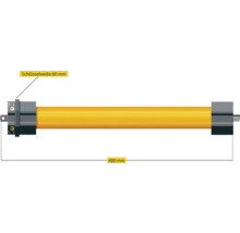 Rollladenmotor mit einer Schlüsselweite von 60 Millimeter und einer Länge von 480 Millimeter