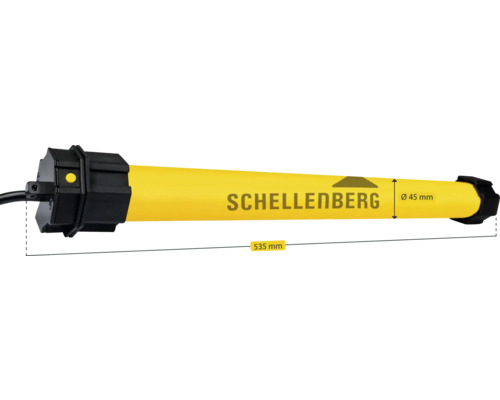 Schellenberg Rohrmotor Standard, Wellen-Durchmesser 45 Millimeter, Länge 535 Millimeter