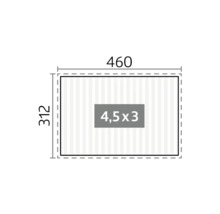Illustration avec dimensions : 460 x 312 centimètres et une surface de 4,5 x 3 mètres