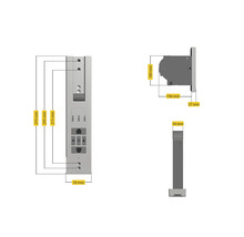 Schéma technique d'un coffre de volet roulant avec indication des dimensions.