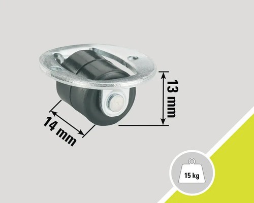 Roulette pour meubles d'un diamètre de 14 mm et d'une capacité de charge de 15 kg