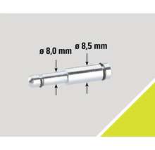 Broche avec des diamètres de 8,0 mm et 8,5 mm